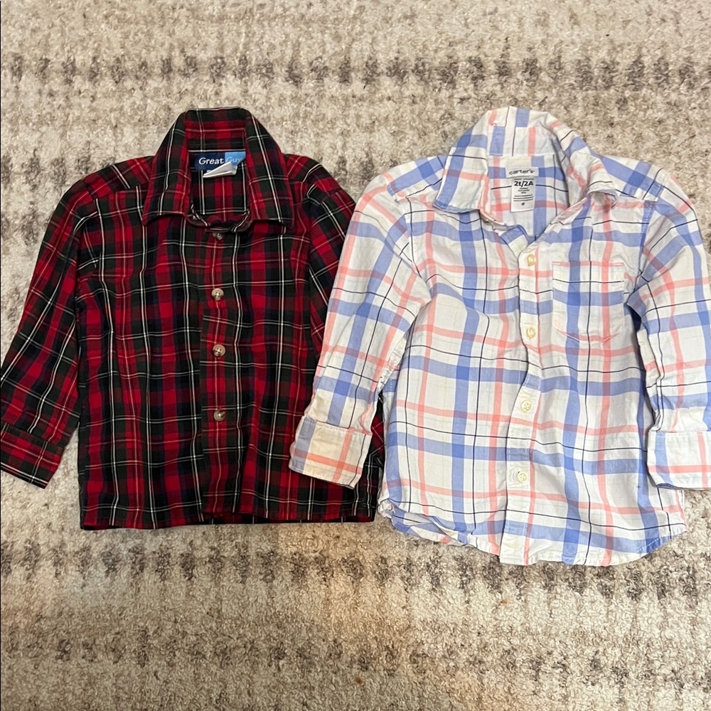 Plaid Kids Shirts Set